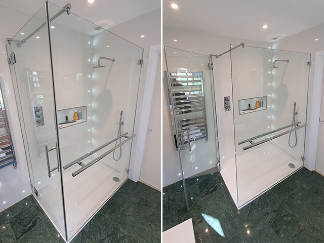 Bushey Heath - Hinged Door With Inline Panel and Side Panel