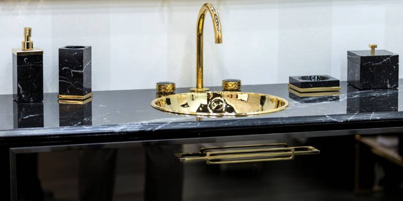 Black and Gold Bathroom