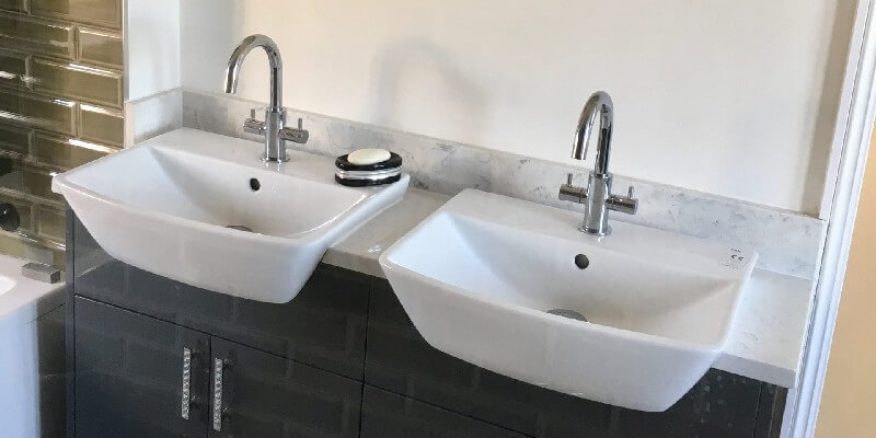 Sinks in Eclectic Bathroom