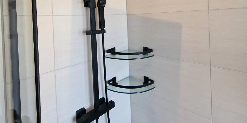 corner shower shelves