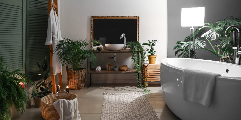 green jungle bathroom