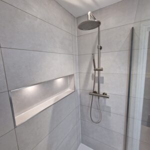 shower head in walk in shower