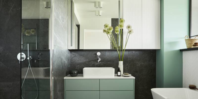 Green and Grey Bathroom